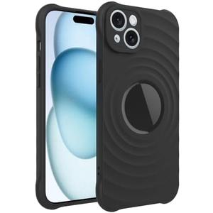 GUNPRIO Case for iPhone 14, Thin Slim Stylish Ripple Pattern Design, iPhone 14 Protective Cover 6.1 inch, Black