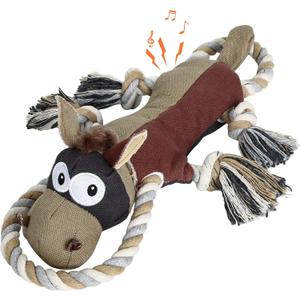 IOKHEIRA Dog Toys for Aggressive Chewers,Tough Indestructible Dog Toys,Squeaky Toys for Large Dogs,Durable Dog Chew Toys (Auburn)