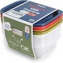 Food Storage Containers with Lids, BPA-Free Meal Prep Storage Box, Reusable, Stackable, with Lids and Steam Vent, Microwave & Dishwasher Safe, 13Oz/400ml, Set of 5