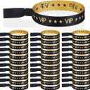Tigeen 100 Pcs VIP Wristbands Cloth for Events Party VIP Bracelets for Wedding Concert Fair