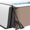 Utheer Hydraulic Hot Tub Cover Lift, No-Drill Heavy Duty Floor Stand | Set beside your spa without drilling; open the heavy cover solo, hang towels on 6 hooks, and step in sooner