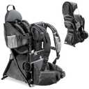 besrey Baby Backpack Carrier, Toddler Hiking Backpack with Safety 3-Height Seat, Adjustable Straps&Waist Belt, Foldable Frame Lightweight Large Capacity Child Carrier for Hiking (Shiny Black)