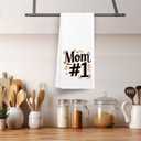 4 x Mom #1 - Decorative Kitchen Towel 16"x24"  Hand Towel for Moms Bathroom, Gifts for Mother's Day, Birthday, Christmas, etc.(018)