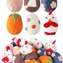Moukeren 18 Pcs Felted Easter Eggs, Felted Wool Eggs Ornaments for Easter Decoration, Pastel Eggs, Colorful Decorative Easter Eggs for Spring Crafts Tree Hanging Ornaments, 2.4 in Tall
