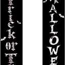 Halloween Door Banners 2pcs Trick or Treat and Halloween Sign 12x71 Inch Skeleton Witch Porch Banner Hallo ween Decorations Outdoor Front Door Entryway Hanging Gothic Decor