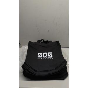 SQS ATHLETICS Natural Canvas Tote Bags  Reusable Shopping Grocery Bag (Black - 12 Pack)