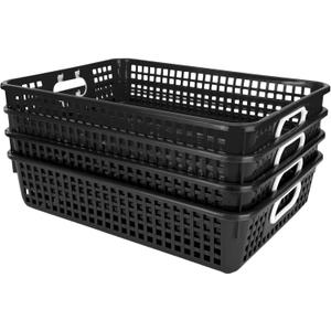 Really Good Stuff 14x10 Desktop Paper Storage Basket - Black