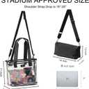 ESVAN Iridescent Soap Bubble Clear Tote Bag Stadium Approved with Bag-in-Bag Shoulder Design for Concerts, Beaches, Events
