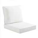 Homelysian Outdoor Chair Cushions Set of 2, Patio Cushions for Outdoor Furniture, Thick Outdoor Seat Cushions for Chairs with Straps and Portable Handle (White)