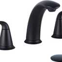 VXV Black Bathroom Faucet 3 Hole, 8 Inch Widespread Bathroom Sink Faucet for Lavatory Vanity with Pop-up Drain Matte Black