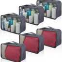 6 Pcs Packing Cubes, Mesh Travel Organizers, Foldable Laundry Bags, Water Resistant Clothing Storage for Travel, Camping, Backpacking