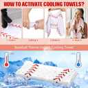12 Pcs Cooling Towel Baseball Football Basketball Breathable Chilly Softball Soccer Ice Towel, 40"x12" Tennis Microfiber Accessories for Player(White,Baseball)