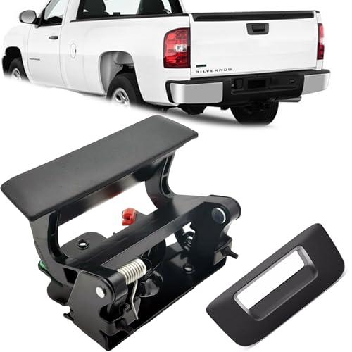 Covnikyer Rear Tailgate Handle with Bezel Compatible with 2007-14 Chevrolet Chevy Avalanche Silverado GMC Sierra 1500 2500 3500 2009-10 Hummer H3T Replace Liftgate Latch Cover Trim 15140549 15927251
