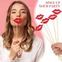 Cabilock 20 Pcs Lips Photo Props on Sticks for Parties Wedding Birthdays Fun Lipstick Decoration Festival Photobooth Accessories