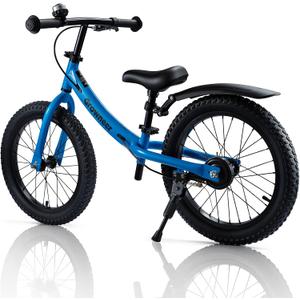 GROWNEER 16" Kids Balance Bike for 4-8 Year Old Boys Girls, Lightweight High Carbon Steel Frame Bicycle, Adjustable Padded Seat & Handlebars, Rear Brake, All-Terrain, Blue