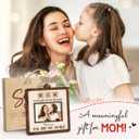 Happy Birthday Mom Gifts - Mothers Day Present from Son, Daughter, Husband, Picture Frame Ornament, Wooden Car Hanging Photo Frames Holder - to The World You are a Mom Gift for Mama
