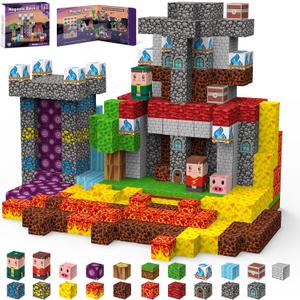 Magnetic Blocks, Magnetic Building Blocks 100pcs, Magnetic Blocks for Kids Ages 4-8, Magnetic Cubes STEM Sensory Toys for Ages 3+ Toddlers Boys & GirlsChristmas Birthday Party Kids Gifts