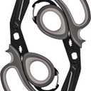 MEUUT 2 PCS All Purpose Scissor 7.5in Multi-Purpose Utility Scissors for Kitchen, Crafts, Camp, Emergency & Industrial Use Heavy Duty Stainless Steel with Micro-Serrated Blade for Left and Right Hand (Grey+grey)
