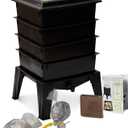 Worm Factory 360 Black US Made Composting System for Recycling Food Waste at Home 4 Trays for Efficient Vermicomposting Durable, Space-Efficient Design, Easy to Assemble, No Odor