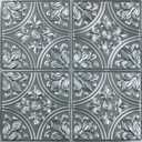 RoomMates TIL4624FLT StickTiles Silver Tin Peel and Stick Tile (4 Tiles, 10.5 inch x 10.5 inch Each)