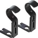 Amazon Basics Adjustable Curtain Rod Wall Bracket Hooks, Set of 2, Black
