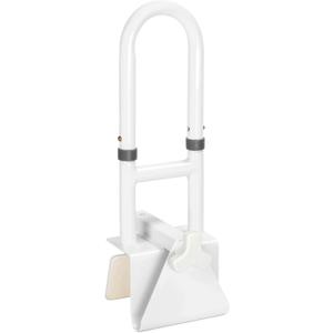 HEPO Adjustable Bathtub Safety Rail for Elderly, Tub Grab Bar for Bathroom, Assistance Bathtub Handle Clamp for Seniors Bath Handles Support and Fall Prevention, White