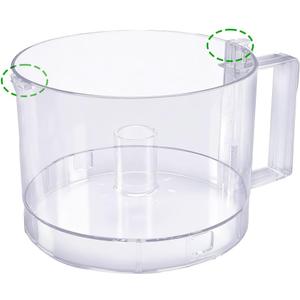 7-Cup Food Processor Work Bowl Compatible with Cuisinart DLC-10 Series2tabs ONLY,DFP-7JBS2tabs,Replace#: FP-631AGTX,FP-631AGTX1,Note: This is a replacement for the one with 2 tabs on the rim ONLY