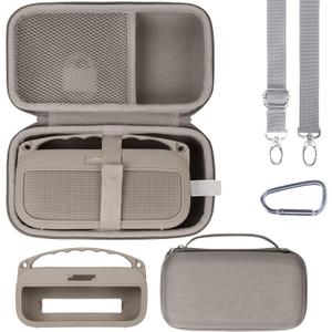 Storage Case Kits Compatible with Bose SoundLink Flex 2nd Gen/Bose SoundLink Flex Portable Speaker (Sandstone Silicone Cover + Hard Case)