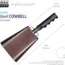 3 x Deke Home - 2 Pack 10 Inch Steel Cowbells with Handle, Loud Noise Makers for Football, Sports, Parties, Competitions, School Spirit & Safety, Large Hand Bell for Cheering & Percussion Instrument (Copper)