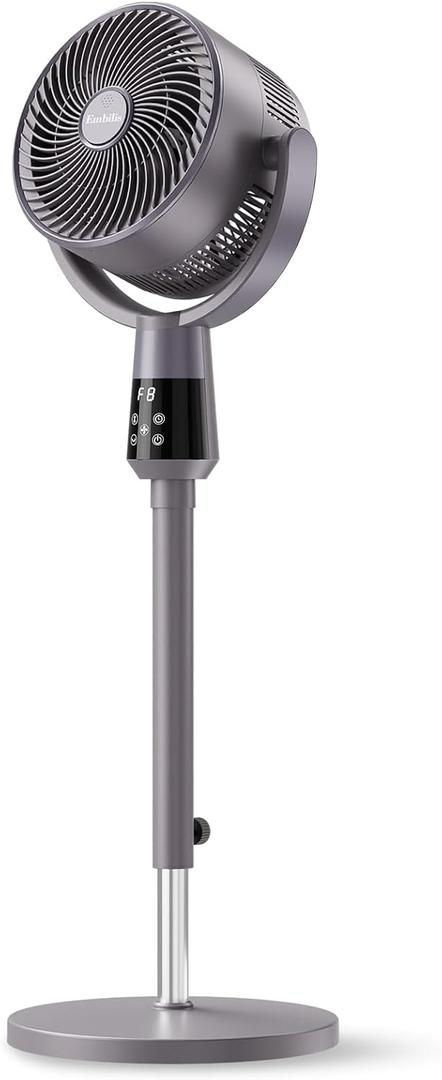 Oscillating Pedestal Fan, Ultra-Quiet 25dB Standing Fan with 8 Speeds, 12H Timer, Adjustable Height Air Circulator for Whole Room, Living Room, Office and Bedroom, Remote Control, Medium