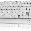 EWEADN MK100 Wireless Low Profile Mechanical Keyboard, Bluetooth/2.4GHz/USB-C Wired with White Backlight Quiet Mechanical Keyboards Wireless, Full-size keyboard for Game/Office, Windows, Mac, White