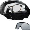 OneTigris Tactical Goggles Over Glasses, Anti Fog Tactical Eyeglasses, Safety OTG Goggles Protection with Interchangeable Len (Black)