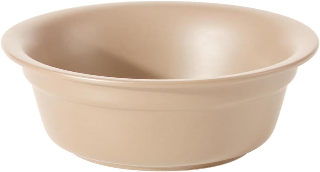 Ceramic Dog Bowl for Large Dogs, Basic 3.7 Cup Food or 30 oz Water Bowl for Replacement, Wide Opening Rounded Edge(Single Bowl, Oat Beige)