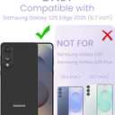 for Samsung Galaxy S25 Edge Case with Glass Screen Protector, Slim Soft Liquid Silicone + Hard PC Shockproof Protective Cover [Anti-Scratch Microfiber Lining] for Galaxy S25 Edge,Light Purple