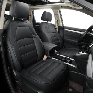 RISINGSTAR CRV Faux Leather Seat Covers, Fit for 2017-2022 Honda CRV EX LX EX Touring SUV(2017-2022, Black)