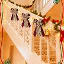 Christmas Tree Topper Bow Luxurious Red and Brown Christmas Bows for Tree Topper, Holiday Wreaths,Gift Decorations Festive Indoor Outdoor Christmas Decor