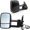 JZSUPER Towing Mirrors fit for 2003-2006 Chevy Silverado 1500 2500 3500 GMC Sierra Suburban Yukon XL Tahoe Pickup Truck A Pair of Tow Mirror Power Heated Arrow Signal Light Black Cap