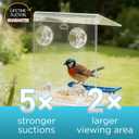 Window Bird Feeder for Outdoors with Strong Suction Cups,Sturdy and Durable Acrylic Birdfeeders for Viewing Wild Birds Outside,Mount On Window/Wall/Bird Pole Kit