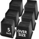 Bed Risers 5 inch Heavy Duty, 6 Pack Oversized Furniture Risers, Black Bed Lifts Risers for Table, Sofa, Chair, Couch, Desk, Bed Frame Risers Supports Up to 6,500 Lbs