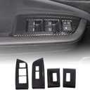 4PCS Window Lift Switch Panel Frame Cover Trim for Honda Pilot 2016-2022/ Passport 2019-2023, ABS Material Car Door Window Glasses Lifter Button Decoration Accessories (Carbon Fiber Pattern)