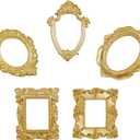 ERESGREAT Mini gold frames Mini frame Small Picture Frames Magnetic Picture Frames for Refrigerator Vintage Picture frames Antique Vintage gold frame Jewelry Display Photo Frame Christmas Decor(4pcs，Gold)