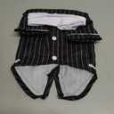 Cat Apparel, Stylish Tuxedo Outfit for Kitty with Tie, Black Stripes Pet Outfits for Wedding, Birthday, Party, Large