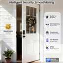Veise VE017-K Fingerprint Smart Lock with 2 Knobs, App Control, Keyless Entry Front Door Lock Set, Electronic Touchscreen Keypad Deadbolt, Emergency Power Port, Easy Install, Auto-Lock, Matte Black