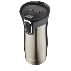Contigo West Loop Stainless Steel Travel Mug with AUTOSEAL Lid, 16oz., Stainless Steel/Black