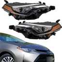 2PCS Driver and Passenger Side Headlamp Assembly Replacement for Toyota Corolla L/LE/LE Eco 2017-2019 Headlights