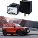 2 x 4 PCS Car FM Plug and Play Flasher Relay, DC 12V 2-pin Adjustable Frequency Turn Signal Flasher Relay, Portable Back Clip Hazard Warning Accessory, for Most Cars and Motorcycles (Black)