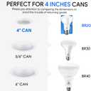 Energetic BR20 LED Bulb R20 Dimmable 3000K Warm White 45W Equivalent to 6.5W, Recessed Can Light Bulbs, Kitchen Ceiling Lights, E26 500 Lumen LED Flood Light Bulbs, Indoor UL Listed (Pack of 4)