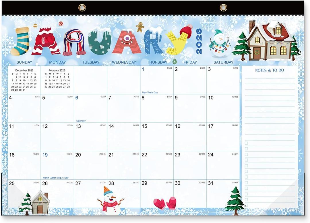 2026-2027 Wall calendar, January 2026 to June 2027, with thick paper, christmas style Wall calendar