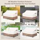 Outdoor Couch Cover Waterproof Heavy Duty Patio Furniture Covers, 76W x 32.5D x 33H Inches 3 Seater Outdoor Sofa Cover (Beige)