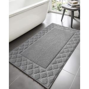Color&Geomety Grey Bathroom Rugs, Ultra Soft Plush Bathroom Mat Super Absorbent Microfiber Fabric, 24"x36", Washable, Non Slip Bath mats for Outside Shower, Tub, Home Decor